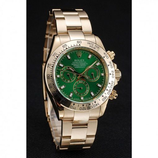 Rolex Daytona 1454244 Green Dial Rose Gold Case And Bracelet 39mm