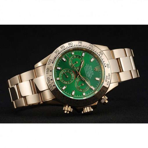Rolex Daytona 1454244 Green Dial Rose Gold Case And Bracelet 39mm