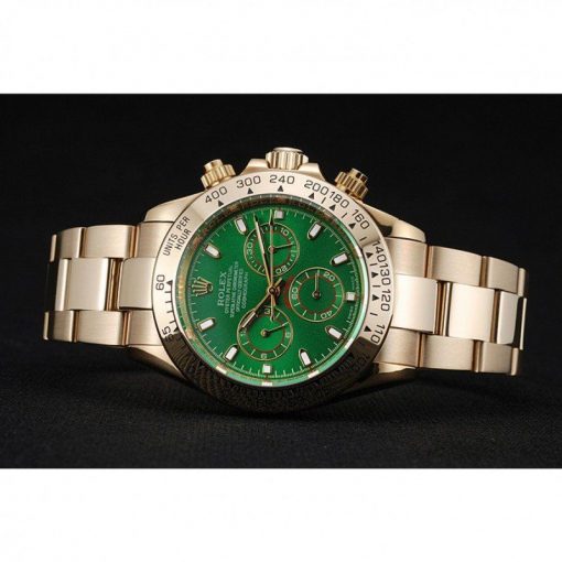 Rolex Daytona 1454244 Green Dial Rose Gold Case And Bracelet 39mm