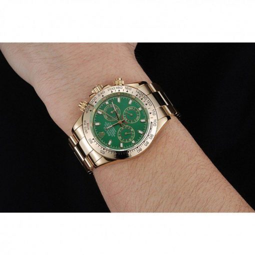 Rolex Daytona 1454244 Green Dial Rose Gold Case And Bracelet 39mm
