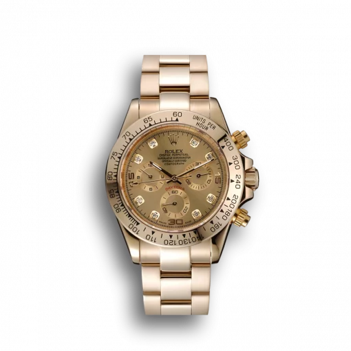 Rolex Daytona 1454245 Brown Dial Diamond Numerals Gold Case And Bracelet 39mm