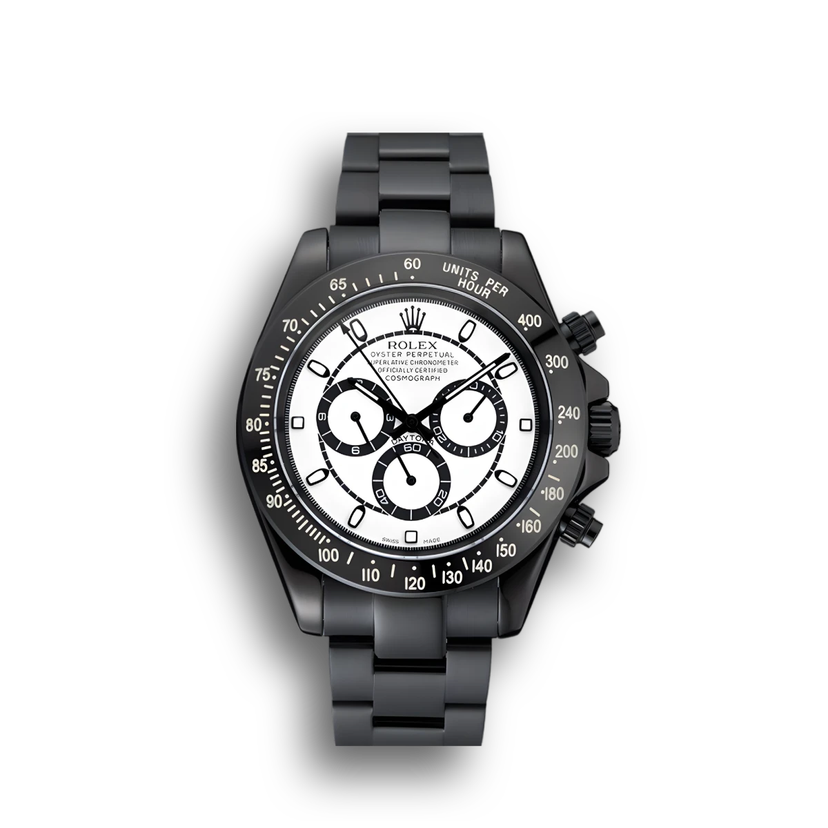 Rolex Daytona 1454249 White And Black Dial Black Stainless Steel Case And Bracelet 42mm Rolex Daytona 1454249 White And Black Dial Black Stainless Steel Case And Bracelet 42mm