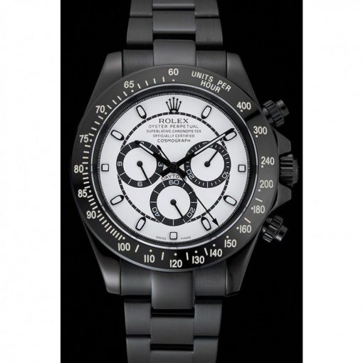 Rolex Daytona 1454249 White And Black Dial Black Stainless Steel Case And Bracelet 42mm