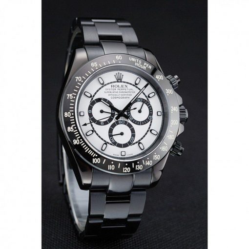 Rolex Daytona 1454249 White And Black Dial Black Stainless Steel Case And Bracelet 42mm