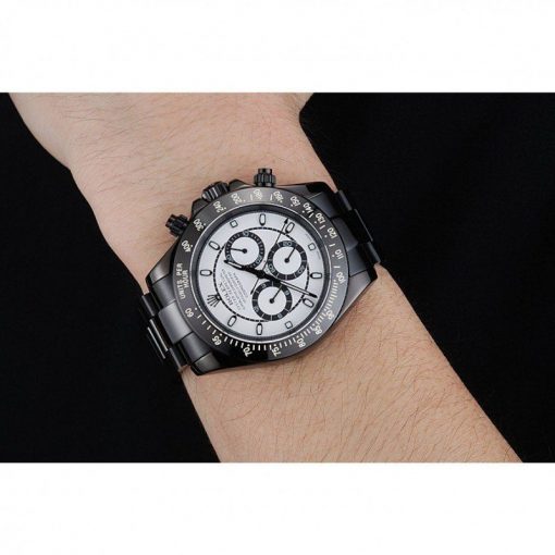 Rolex Daytona 1454249 White And Black Dial Black Stainless Steel Case And Bracelet 42mm