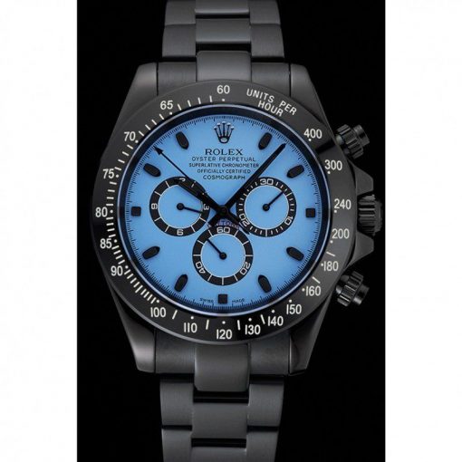 Rolex Daytona 1454250 Blue And Black Dial Black Stainless Steel Case And Bracelet 42mm