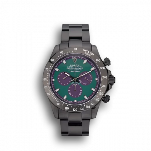 Rolex Daytona 80246 Black Stainless Steel Strap Green Dial 42mm