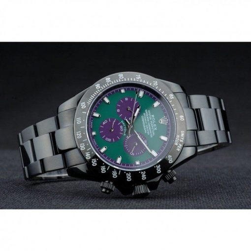 Rolex Daytona 80246 Black Stainless Steel Strap Green Dial 42mm