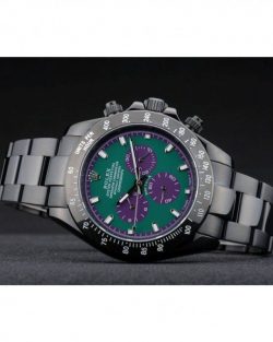 Rolex Daytona 80246 Black Stainless Steel Strap Green Dial 42mm05