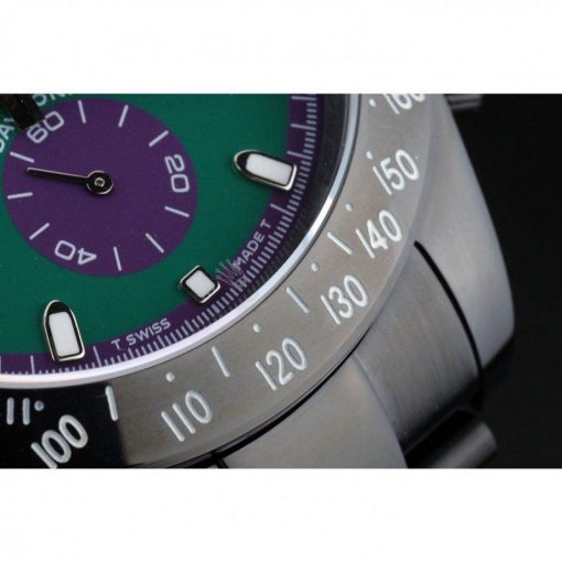 Rolex Daytona 80246 Black Stainless Steel Strap Green Dial 42mm