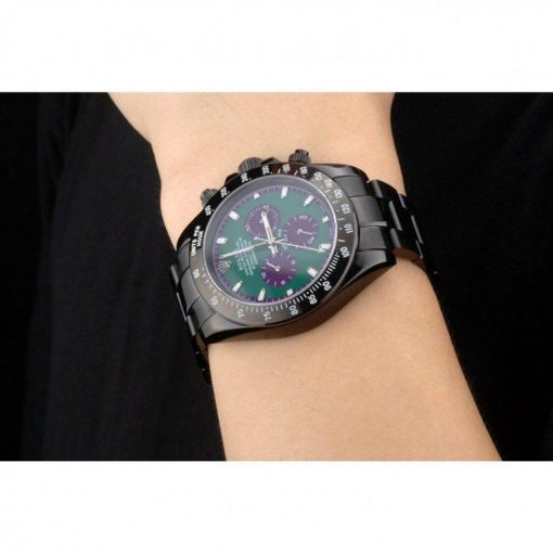 Rolex Daytona 80246 Black Stainless Steel Strap Green Dial 42mm