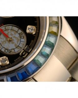 Rolex Daytona 80251 Cosmograph Rainbow Crystals Bezel Rose Gold Strap Black Dial 39mm10