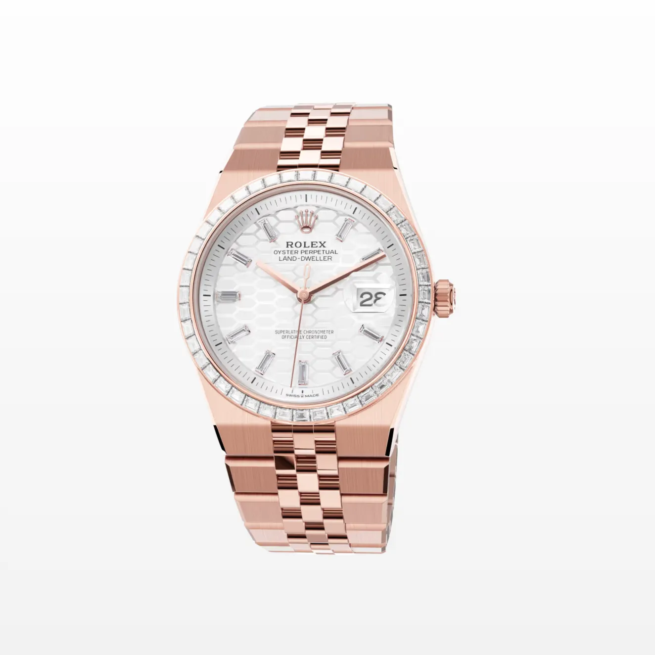 Rolex Land Dweller 127285TBR Intense White Everose Gold Diamonds 36mm Rolex Land Dweller 127285TBR Intense White Everose Gold Diamonds 36mm