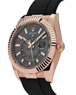 Rolex Sky Dweller 326235 Black Dial 42mm Rose Gold Rubber Strap